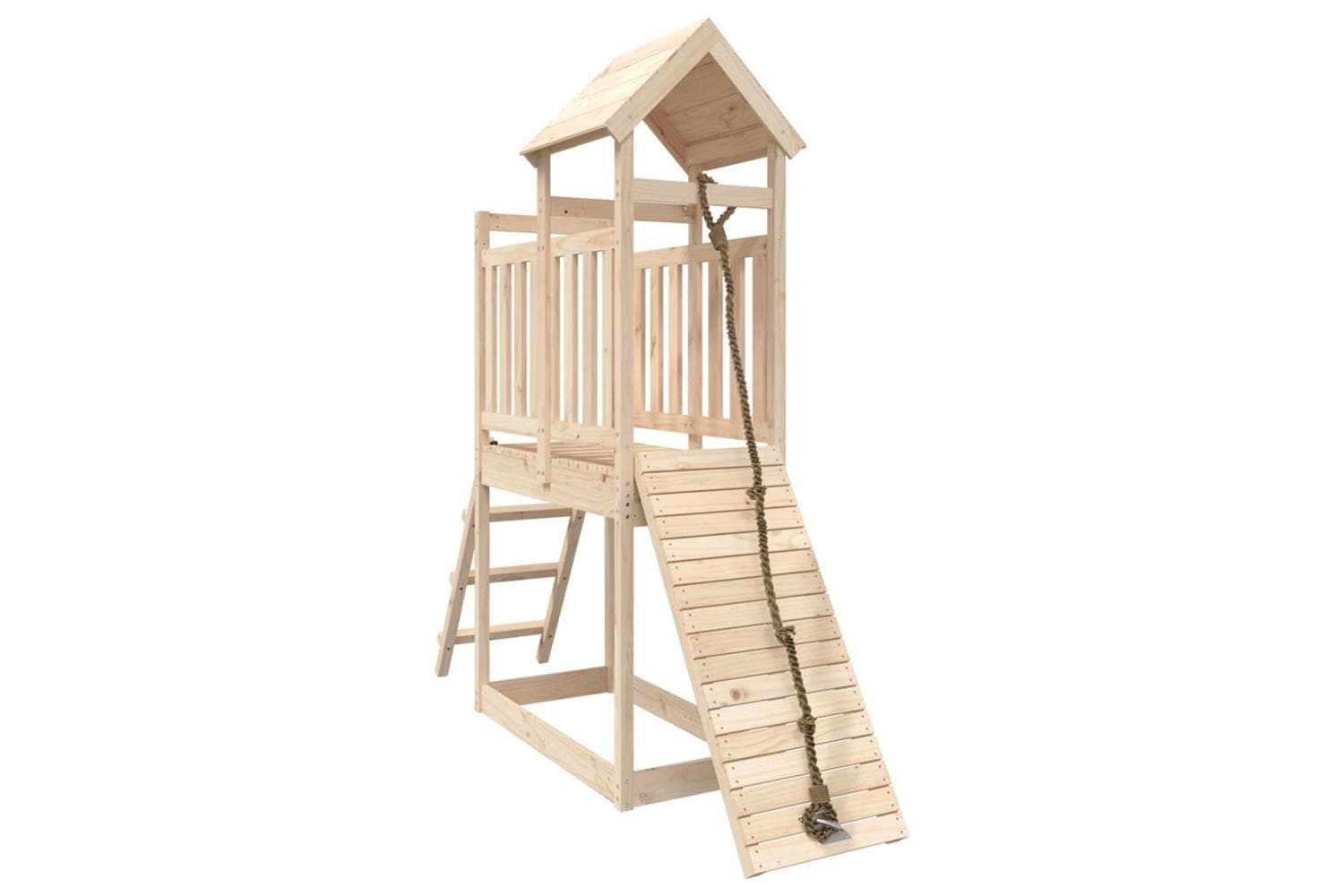 Vidaxl 3155867 Playhouse With Climbing Wall Solid Wood Pine