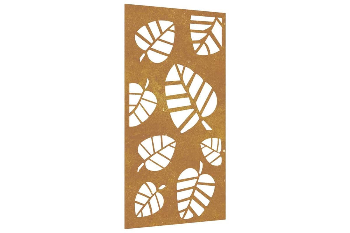Garden Wall Decoration 105x55 Cm Corten Steel Leaf Design
