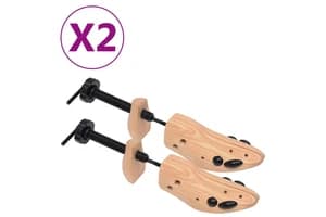 Vidaxl 30172 Shoe Trees 2 Pairs Size 36-40 Solid Pine Wood