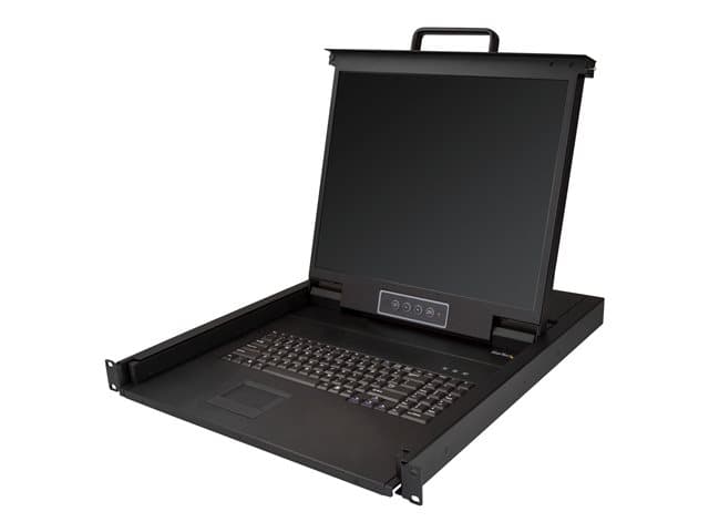 StarTech Rackmount KVM Console, Single Port VGA KVM with 19" LCD Monitor for Server Rack, Fully Featured Universal 1U LCD KVM Drawer with Cables & Har