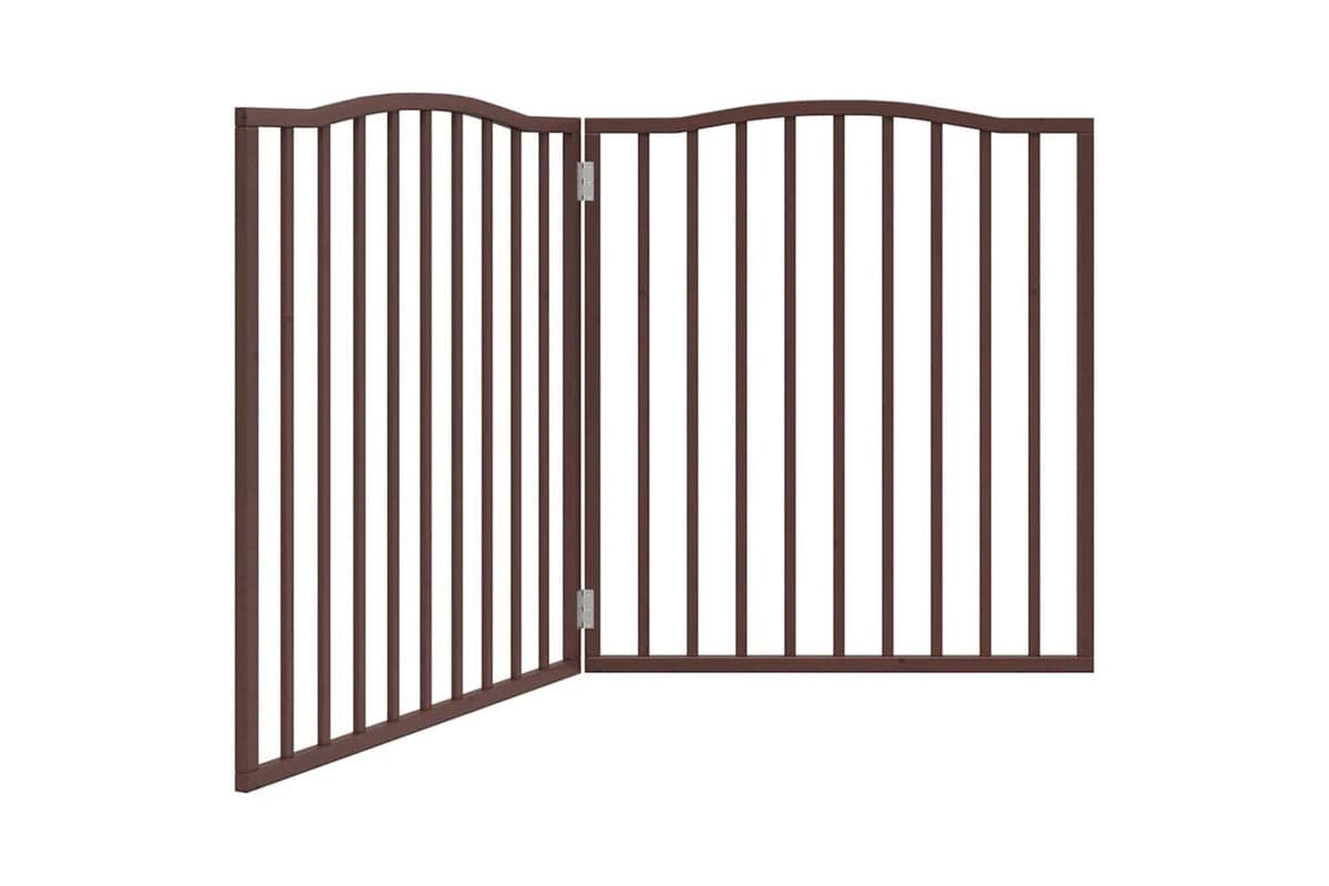 Vidaxl Dog Gate Foldable 2 Panels Brown Oak 160 Cm Poplar Wood