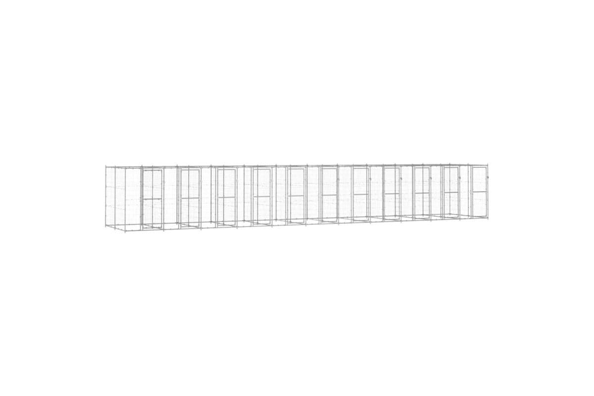 Vidaxl 3082291 Outdoor Dog Kennel Galvanised Steel 26.62 M2