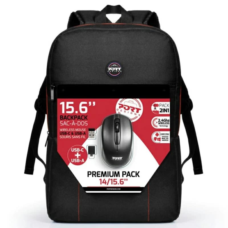 Port Designs 14/15.6" Laptop Backpack with Wireless Mouse - Black | 501901