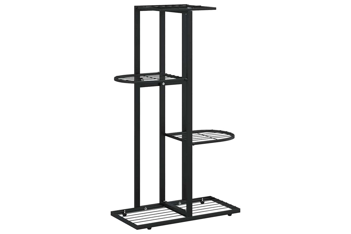 vidaXL 336108 4-floor Flower Stand 43x22x76cm Black Metal