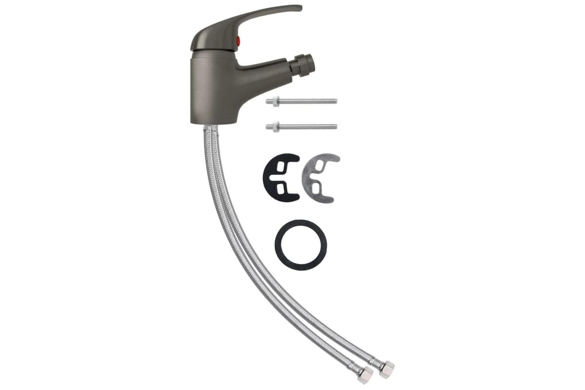 vidaXL 149086 Bathroom Bidet Mixer Tap Grey 13x12cm