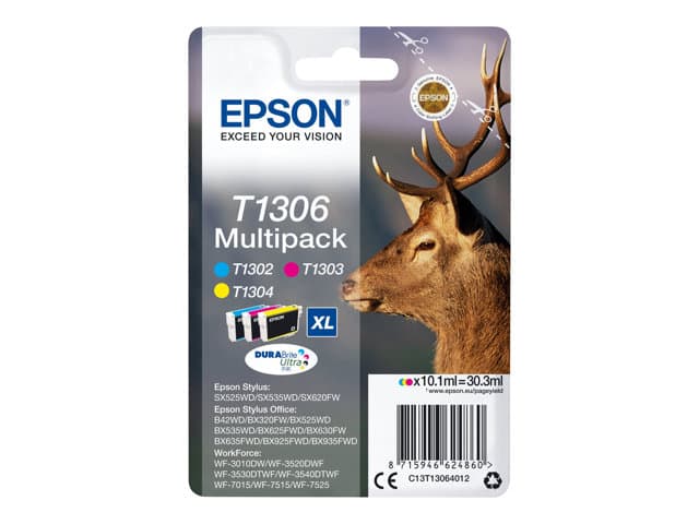 EPSON - T1306 Multipack - 3-pack - XL - yellow, cyan, magenta - original - ink cartridge