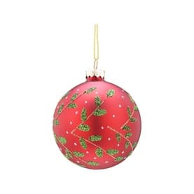 Leaf Glass Ball Tree Decoration 8cm