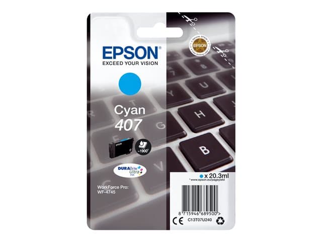 EPSON - 407 - L size - cyan - original - ink cartridge