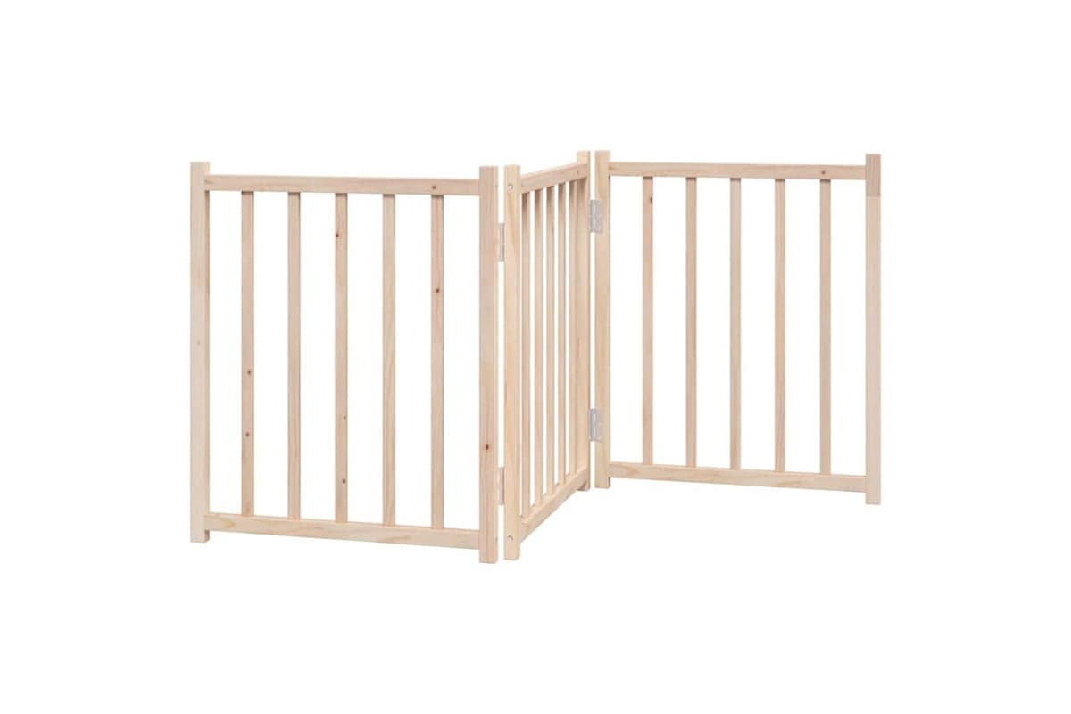 Vidaxl Dog Gate Foldable 3 Panels 150 Cm Solid Wood Fir
