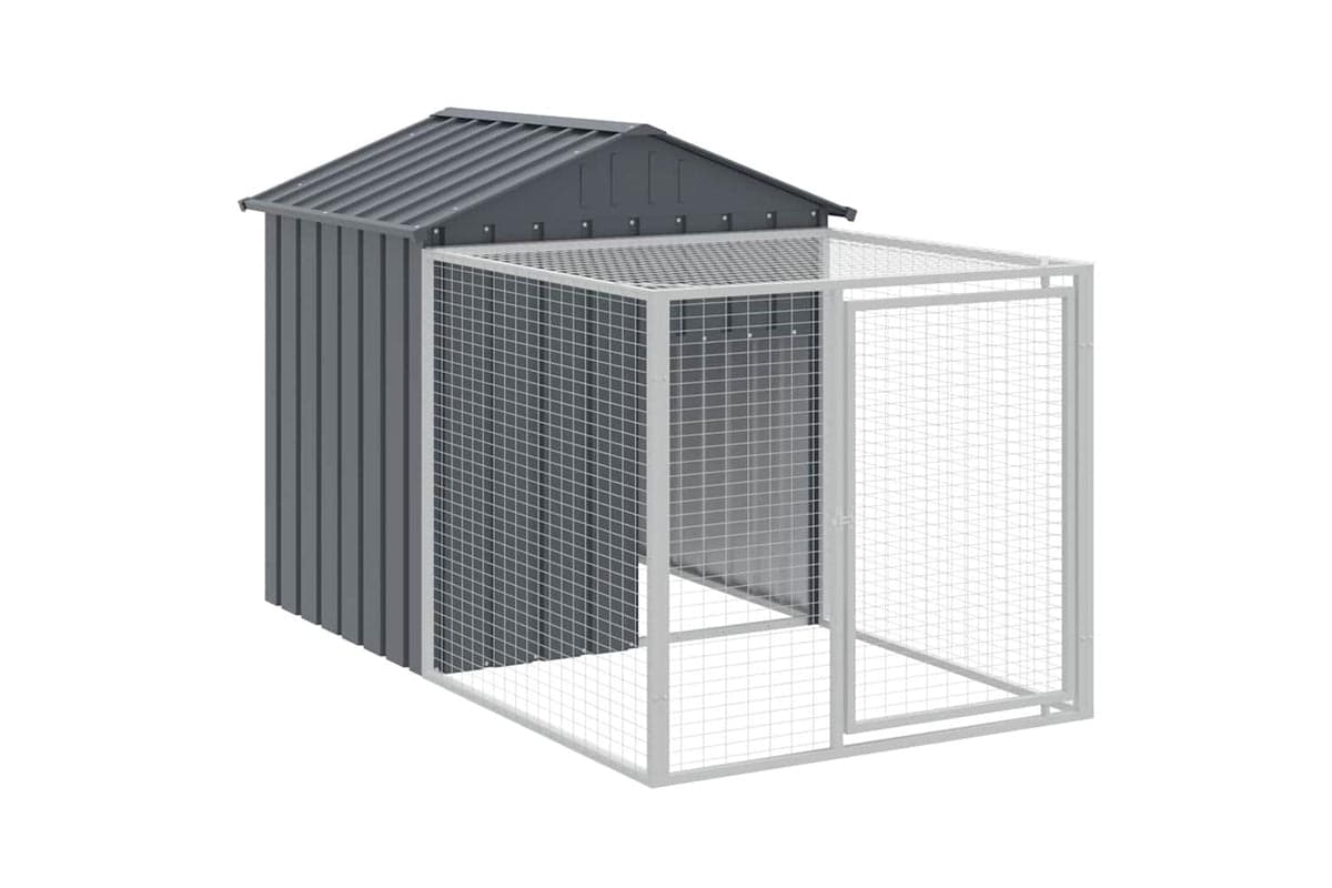 Vidaxl Chicken Cage With Run Anthracite 117x201x123 Cm Galvanised Steel