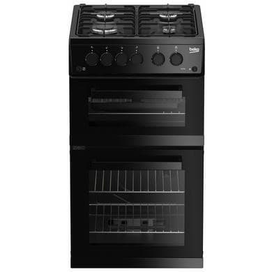Beko 50cm Double Cavity Gas Cooker - Black