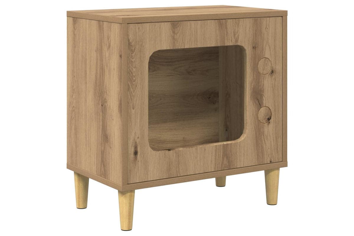 Vidaxl Cat House Artisian Oak 51 X 30 X 52 Cm Engineered Wood