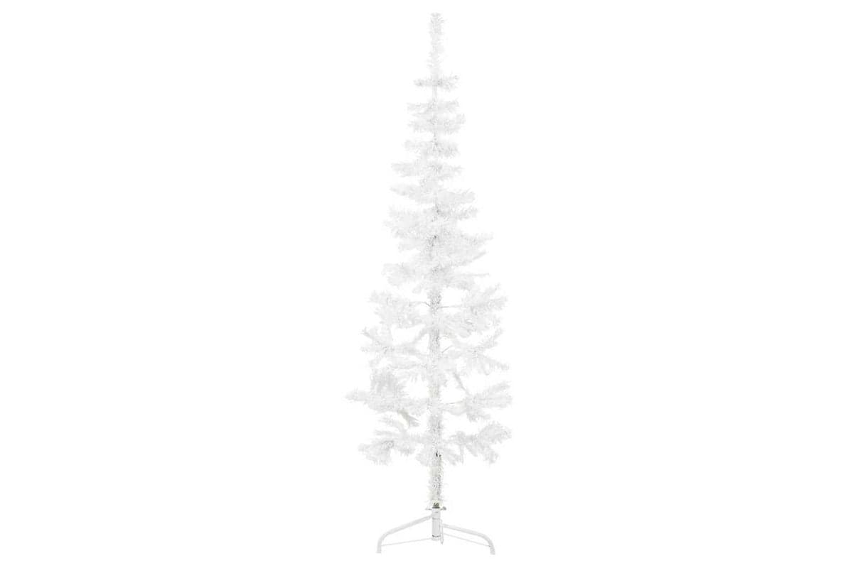 Vidaxl Slim Artificial Half Christmas Tree With Stand White 120 Cm
