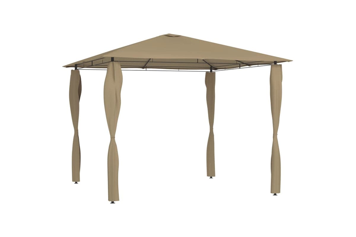 Vidaxl 313606 Gazebo With Post Covers 3x3x2.6 M Taupe