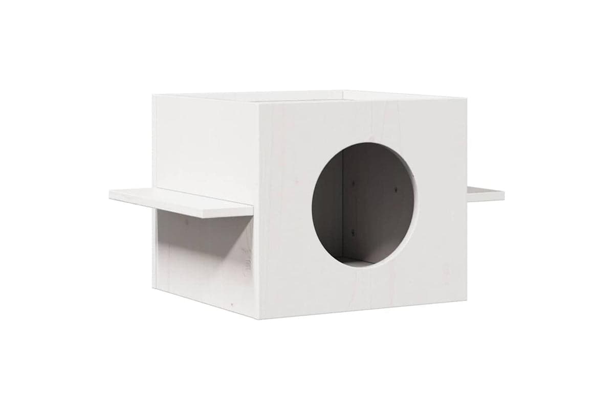 Cat House White 51x35x30 Cm Solid Wood Pine