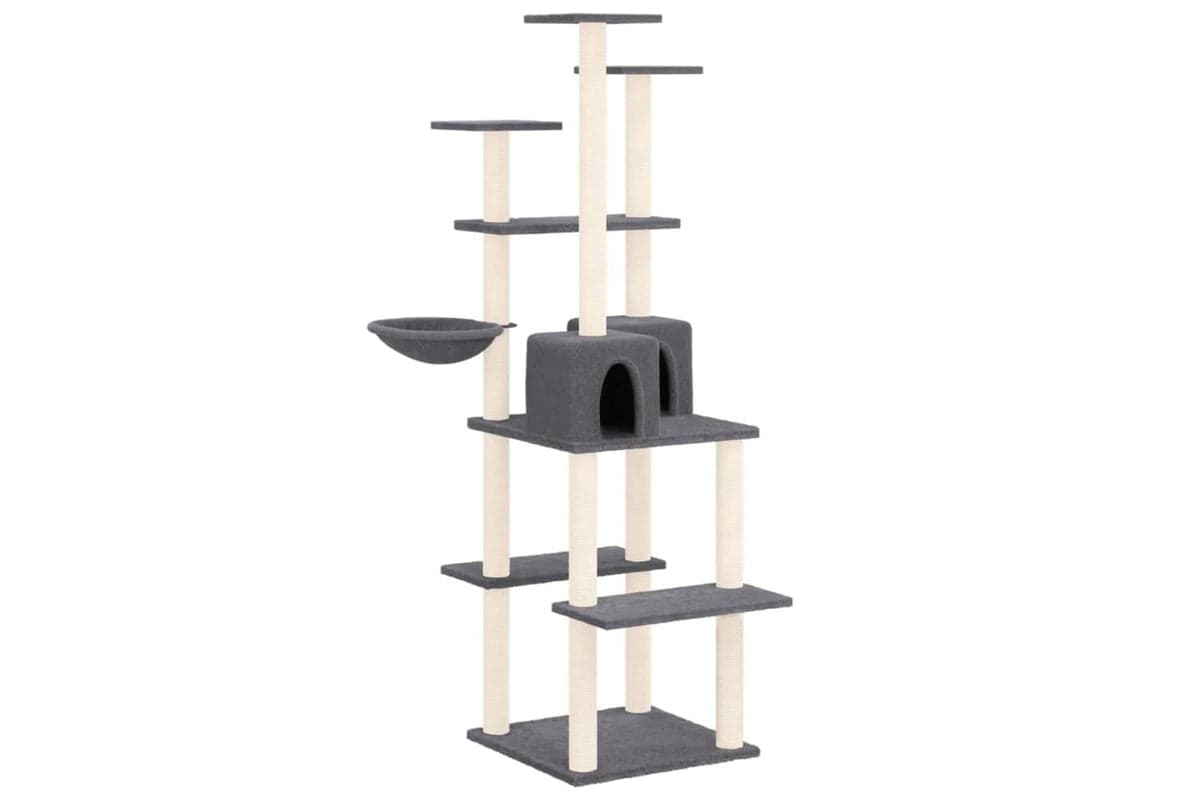 Vidaxl Cat Tree With Sisal Scratching Posts Dark Grey 167 Cm