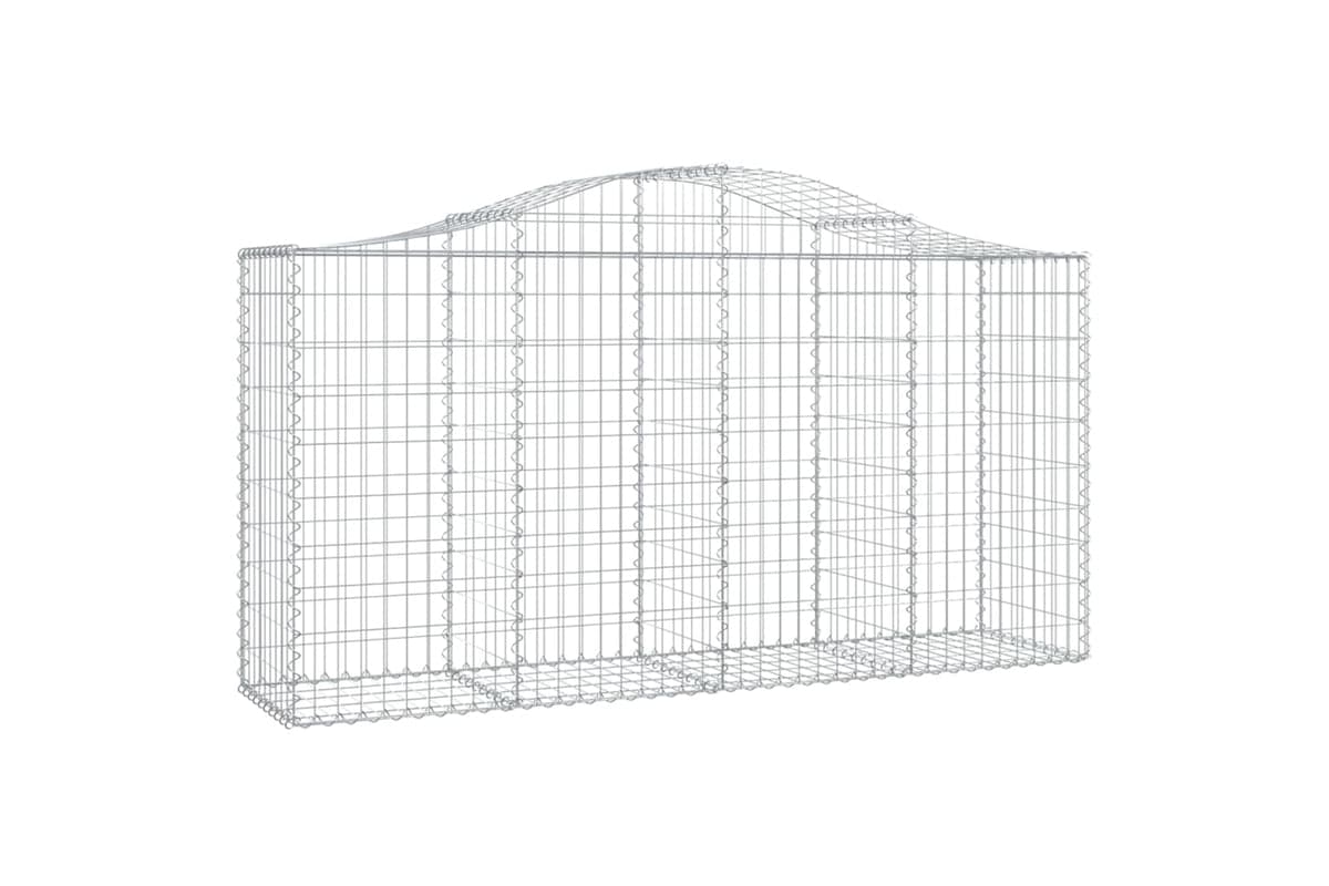 vidaXL 153395 Arched Gabion Basket 200x50x100/120cm Galvanised Iron