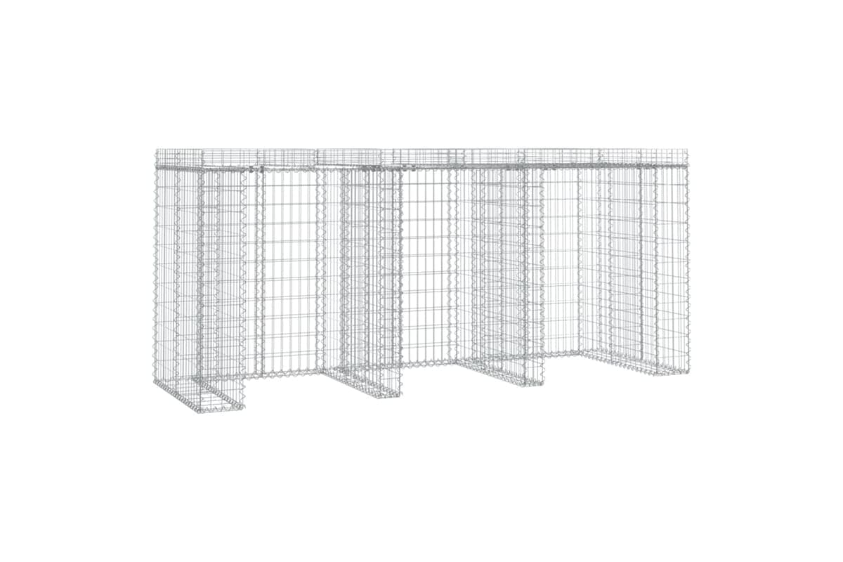 Vidaxl 151337 Gabion Wall For Garbage Bin 270x91x120 Cm Galvanised Iron