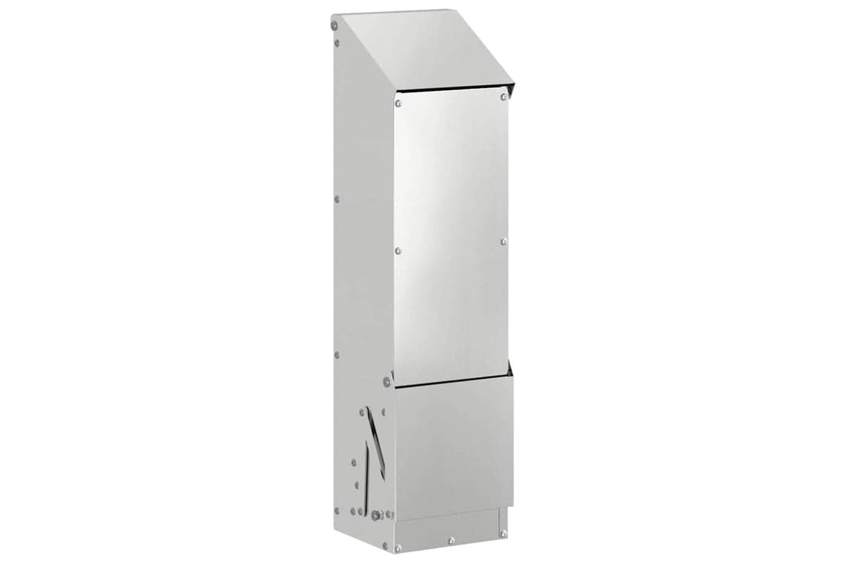 Vidaxl Chicken Feeder Silver 13 X 12 X 51 Cm Galvanised Steel