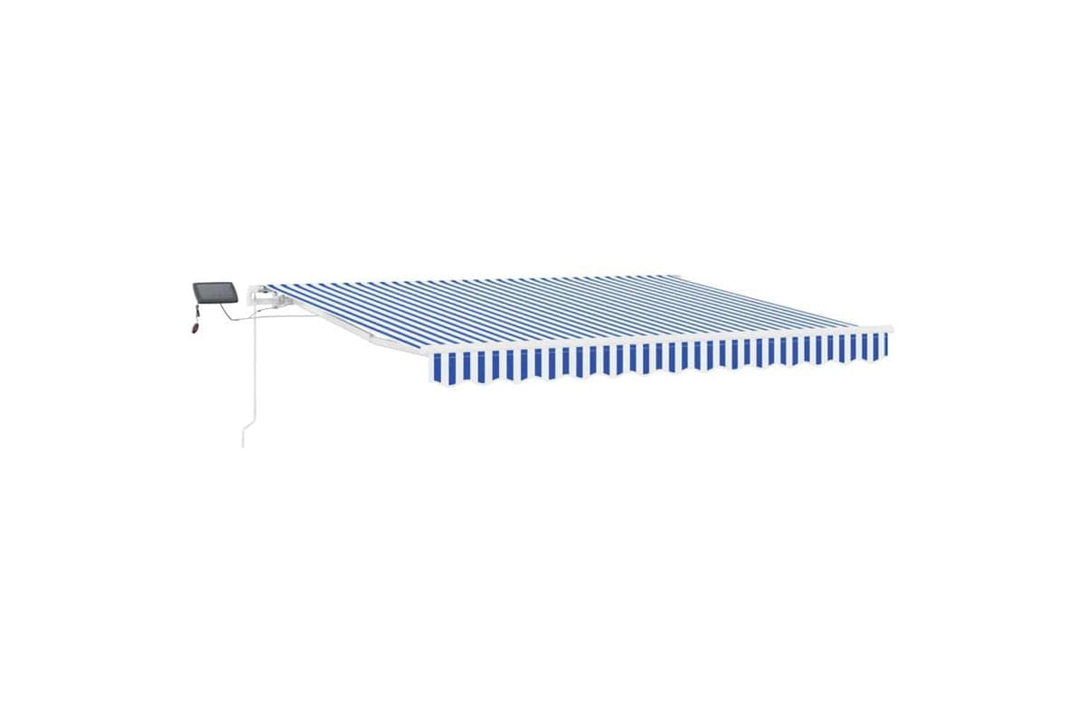 Vidaxl Retractable Awning Blue And White 35 X 25 M Fabric And Metal