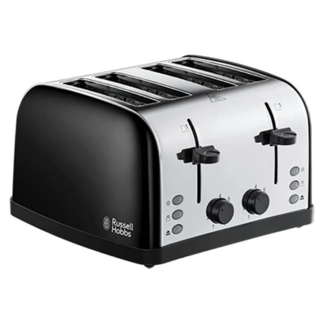 Russell Hobbs Stainless Steel 4-slice Toaster - Black | 28360