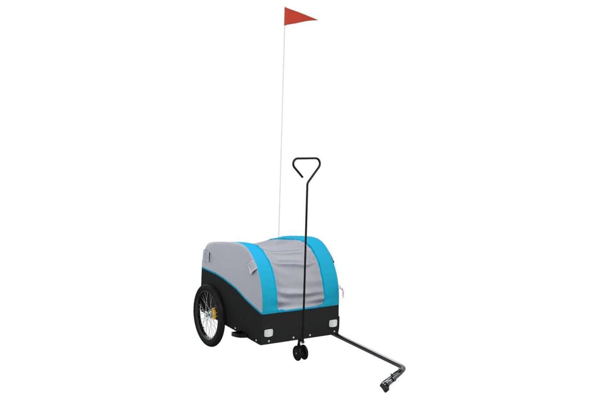 Vidaxl Bike Trailer Black And Blue 30 Kg Iron