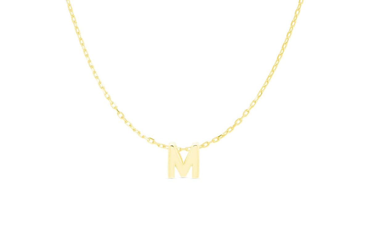 Luxenter Sterling Silver Elegant Gold Lettering Necklace