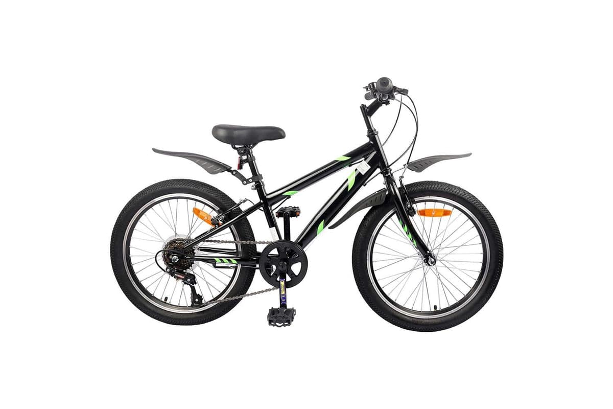 Vidaxl Kids Bike 24'' 6-speed For 8-12 Years Old Black
