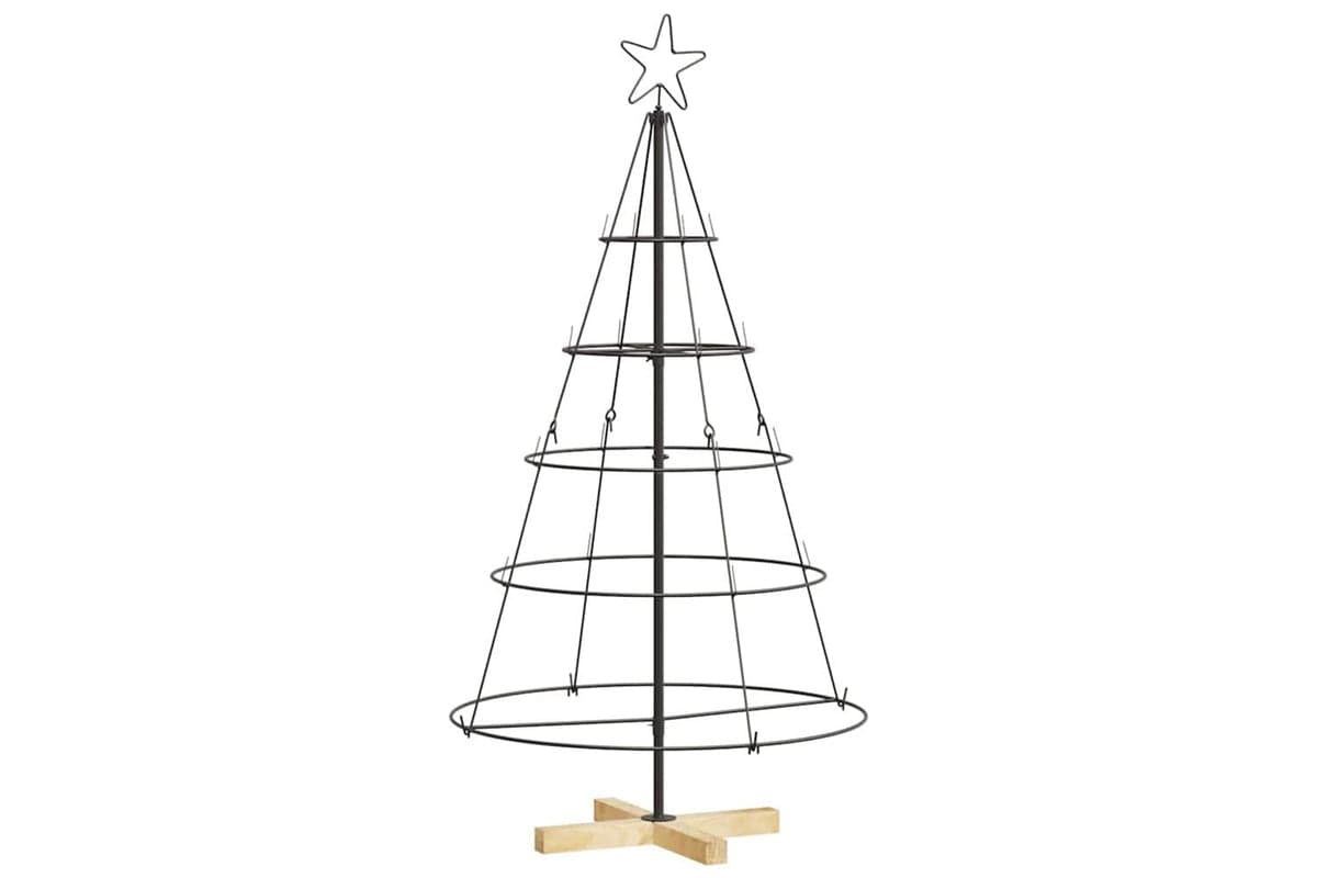 Vidaxl Christmas Cone Tree With Stand Black 125 Cm Steel