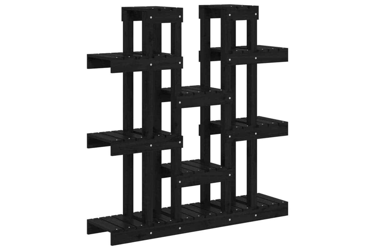 vidaXL 822096 Plant Stand Black 104.5x25x109.5cm Solid Wood Pine