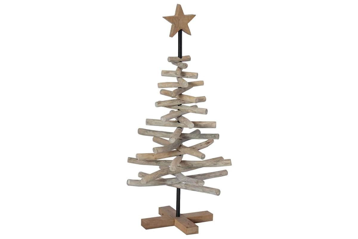 Vidaxl Christmas Tree With Stand Brown 90 Cm Solid Teak Wood