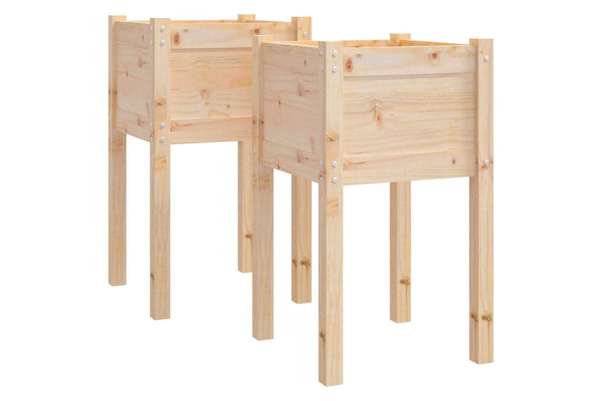 vidaXL 810790 Garden Planters 2 Pcs 40x40x70cm Solid Pinewood