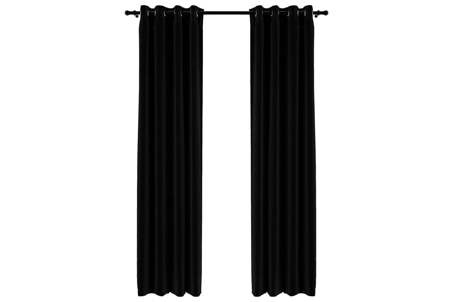 Vidaxl Linen-look Blackout Curtains With Grommets 2pcs Black 140x245cm