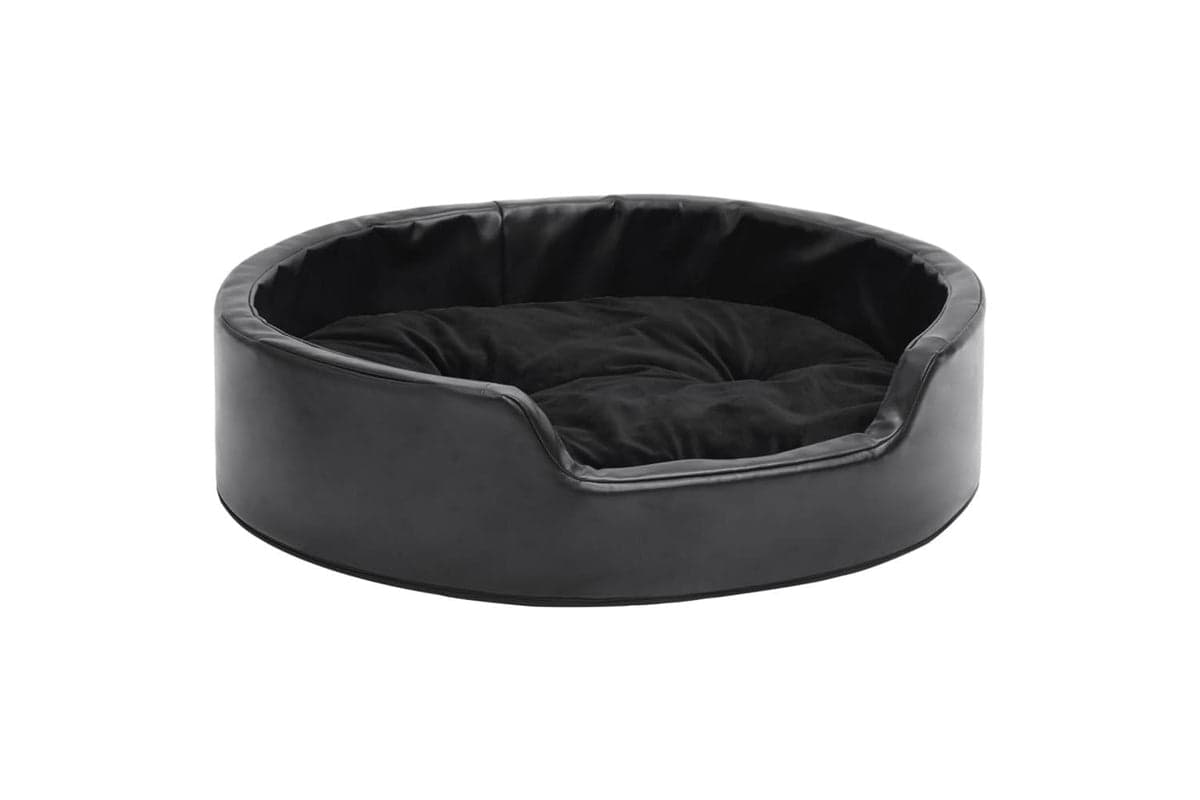 Dog Bed Black 69x59x19 Cm Plush And Faux Leather