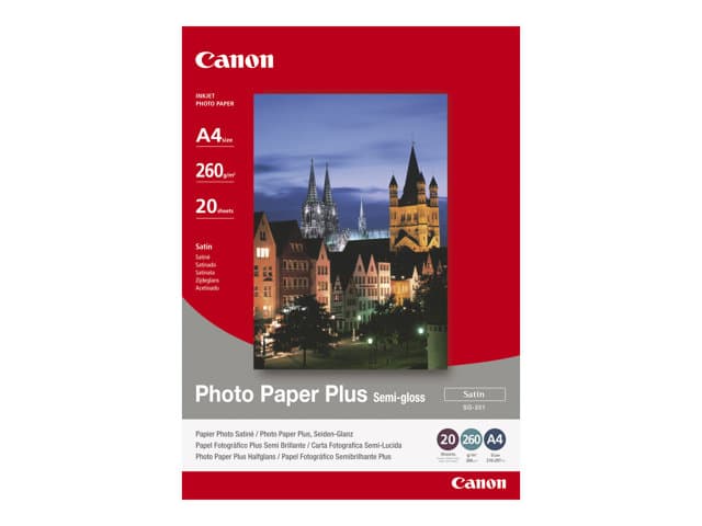 CANON - Photo Paper Plus SG-201 - photo paper - semi-glossy - 20 sheet(s) - 203 x 254 mm - 260 g/m²