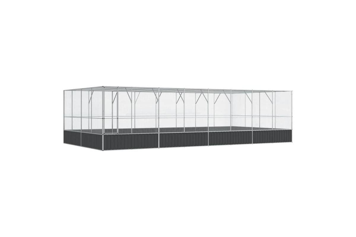 Vidaxl Aviary With Extension Silver 832x414x212 Cm Steel