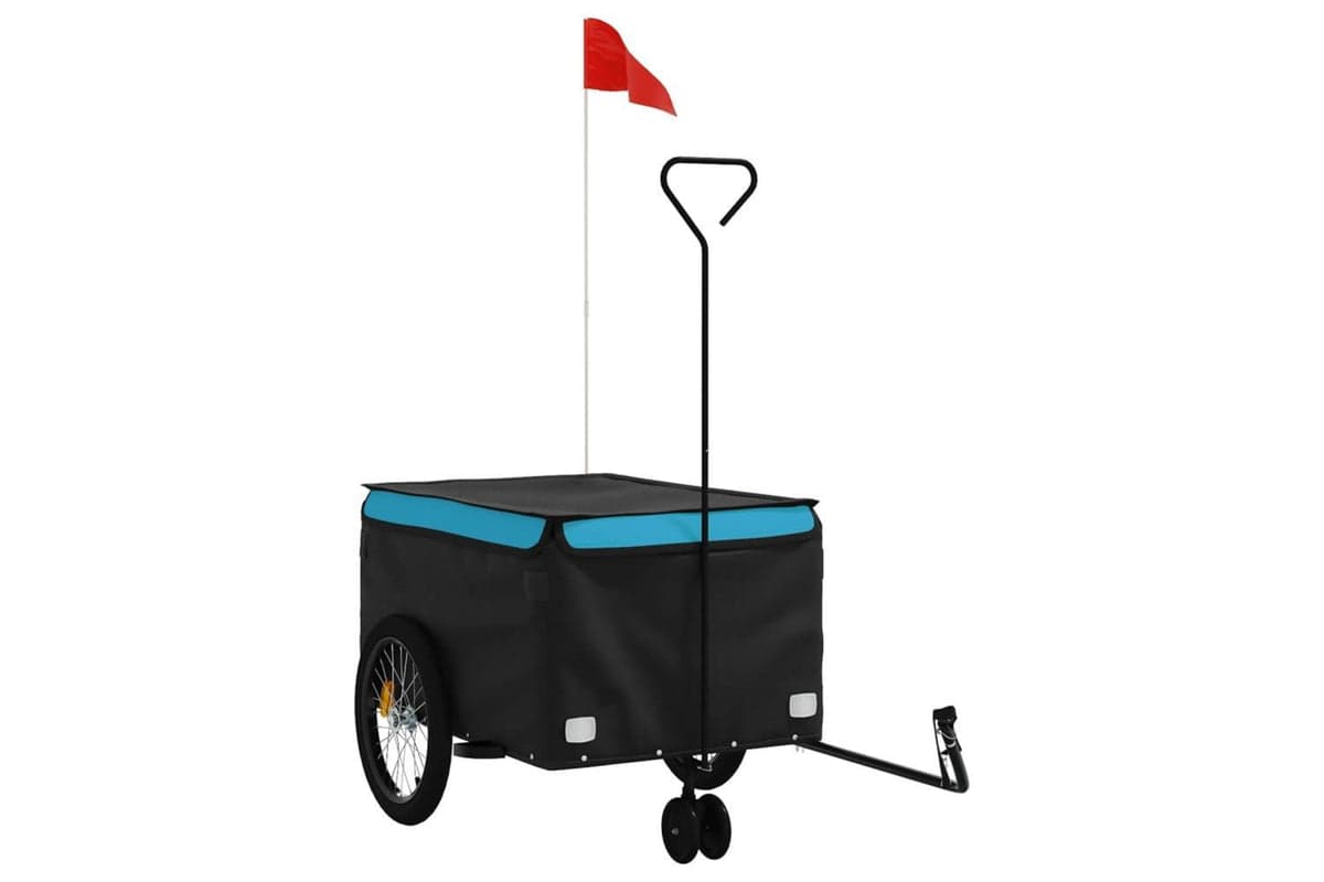 Vidaxl Bike Trailer Black And Blue 45 Kg Iron