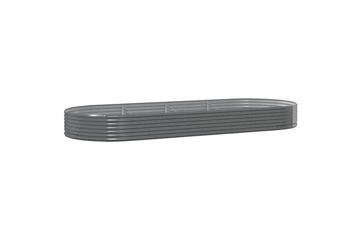 vidaXL 319034 Garden Raised Bed Powder-coated Steel 373x140x36cm Grey