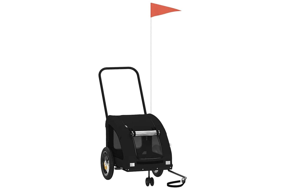 Vidaxl Pet Bike Trailer Black Oxford Fabric And Iron