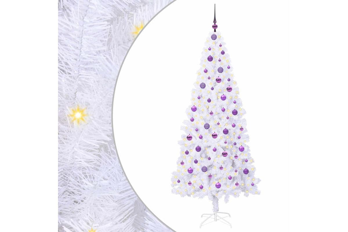Vidaxl Artificial Christmas Tree With Stand White 210 Cm Pvc And Steel