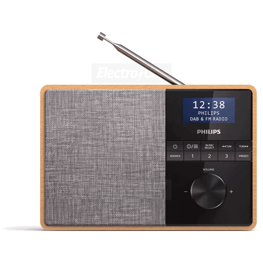 Philips Portable DAB+/FM Bluetooth Kitchen Radio with Timer | Light Wood