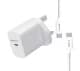 Groove USB-C Wall Charger 25W with USB-C to USB-C Cable - White | GVMA112WE