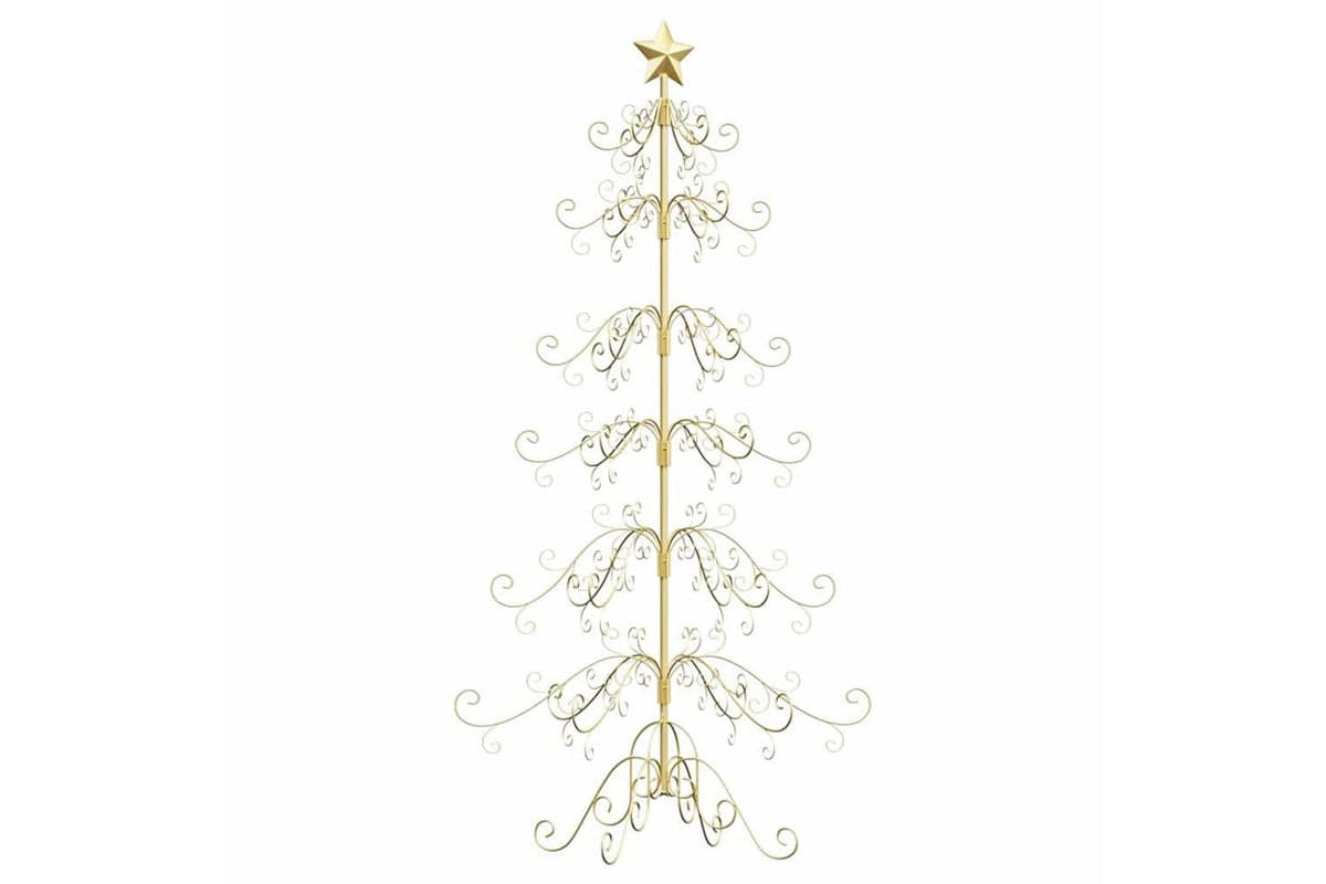 Vidaxl Metal Christmas Tree With Stand Gold 180 Cm Powder-coated Steel