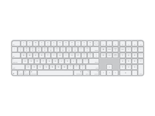 APPLE - Magic Keyboard with Touch ID and Numeric Keypad - Keyboard - USB-C - wireless - Bluetooth - QWERTY - US English - white keys