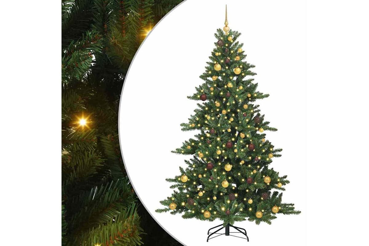 Vidaxl Artificial Hinged Christmas Tree Green 210 Cm Pvc And Steel
