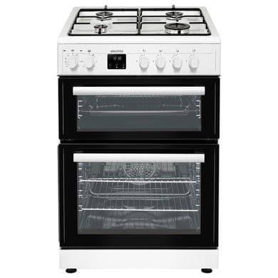 Refurbished electriQ EQDFC360WH 60cm Dual Fuel Cooker with Double Oven White