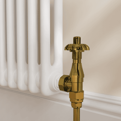 Maesta Traditional TRV Angled Thermostatic Radiator Valves With Lockshield