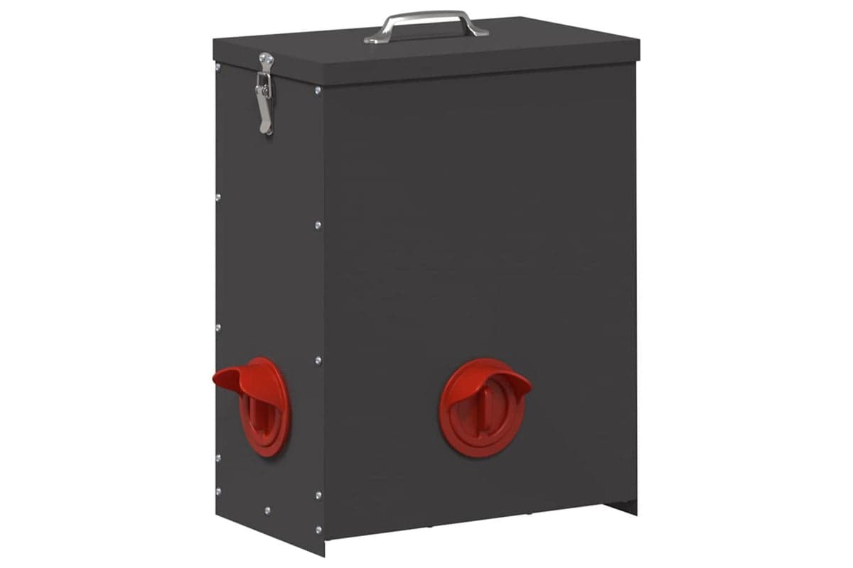 Vidaxl Chicken Feeder Black 325 X 205 X 43 Cm Cold-rolled Steel