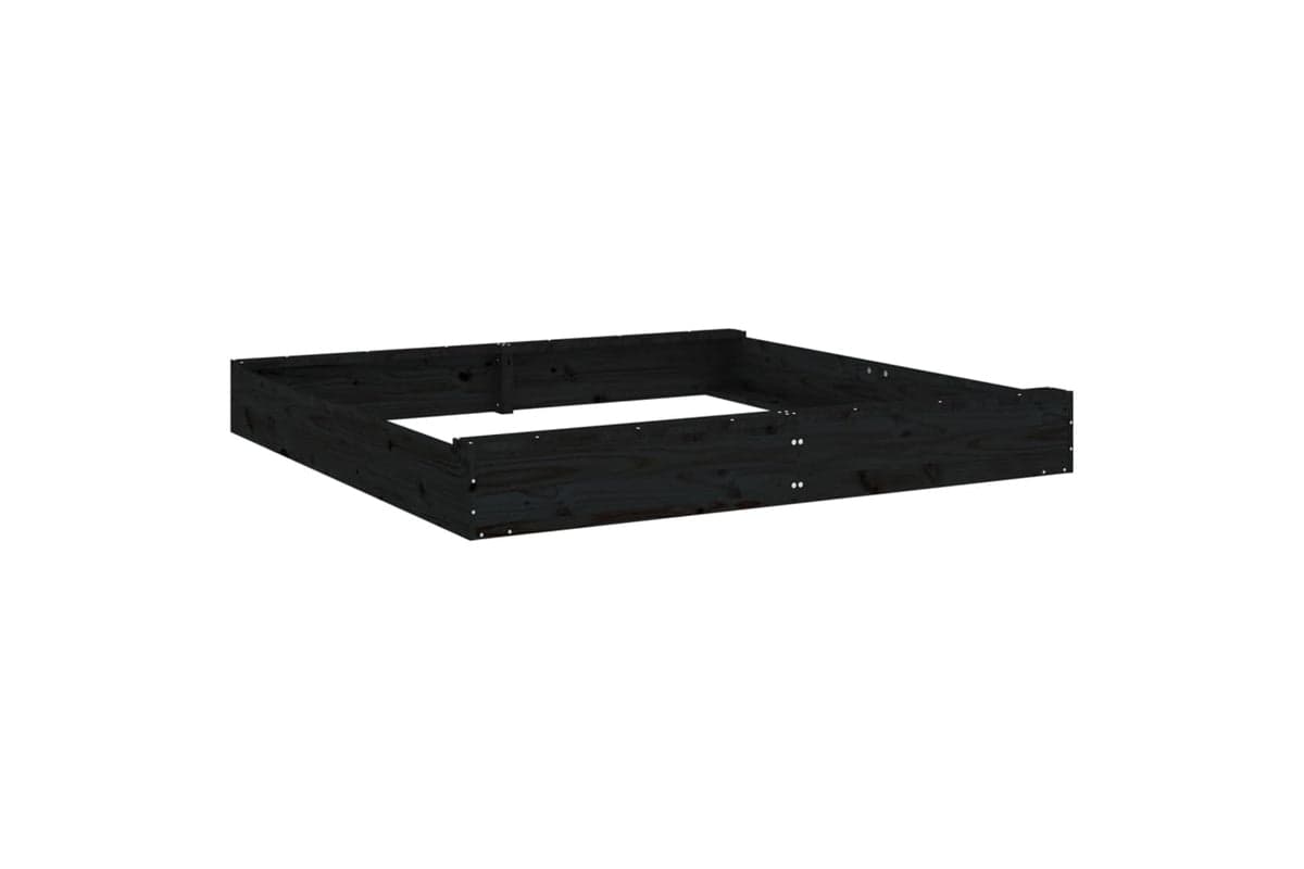 vidaXL 825041 Sandbox With Seats Black Square Solid Wood Pine