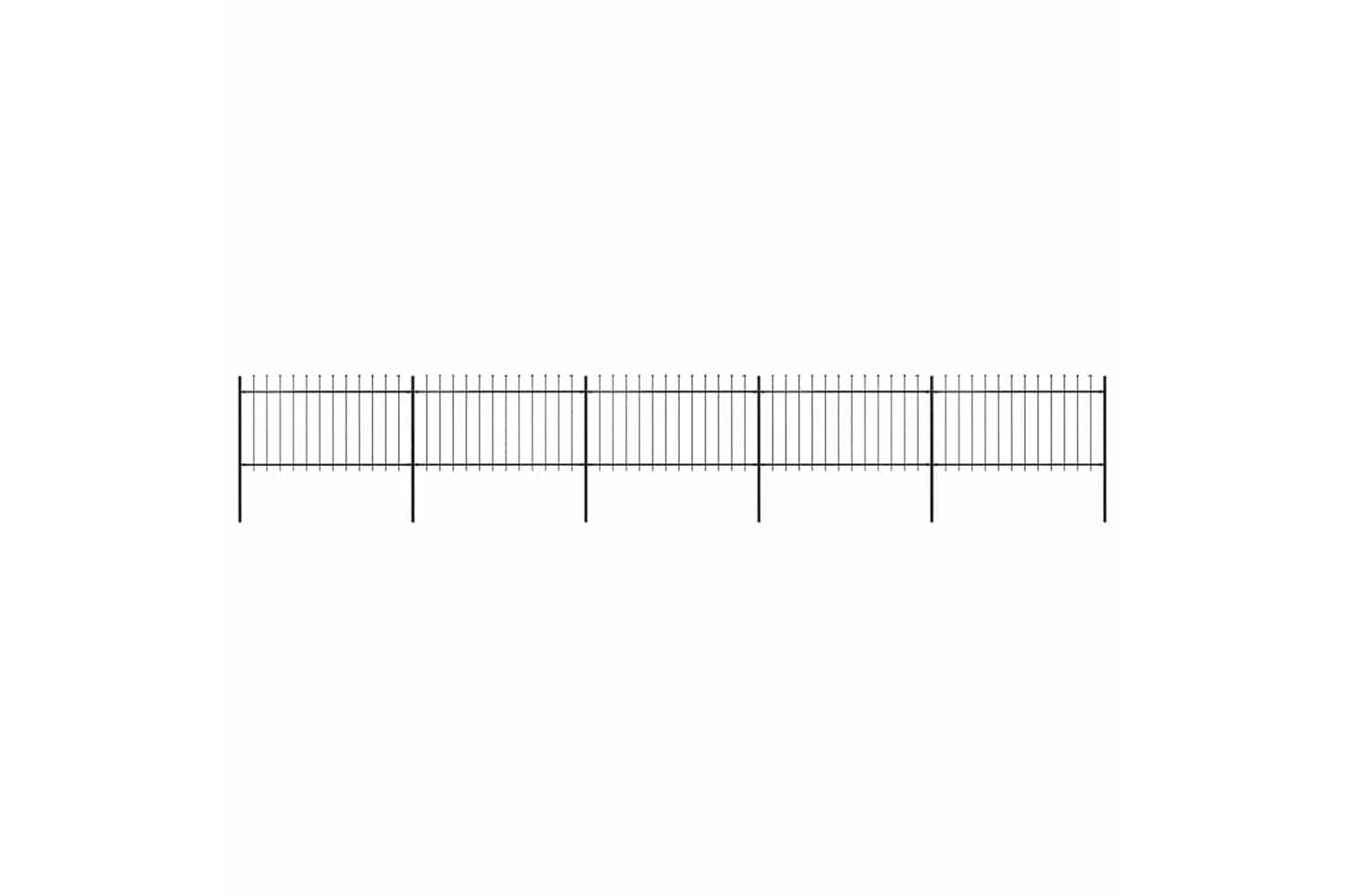 Vidaxl 277615 Garden Fence With Spear Top Steel 8.5x1 M Black